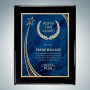 Black Piano Finish Royal Plaque w/ Blue Rising Star Plate - Med