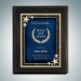 High Gloss Solid Black Wall Plaque w/ Blue Starburst Plate - Sm
