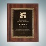 High Gloss Cherry Plaque with Black Gold Embossed Plate - Sm