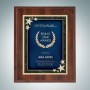 High Gloss Cherry Wall Plaque w/ Blue Starburst Plate - Med