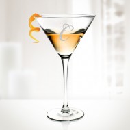 Engraved Molten Glass 10oz Martini Cocktail Glass