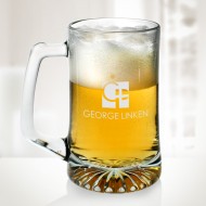 Engraved Molten Glass 25 oz Sport Beer Mugs