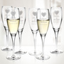 Set of 6 Engraved Molten Glass Diamax Cabourg Champagne Flutes