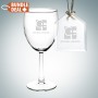 Wine Goblet Glass and House Ornament Gift Set