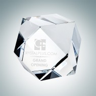 Hexagon Engraved Optical Crystal Paperweight