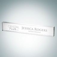 Engraved Optical Crystal Rectangle Nameplate