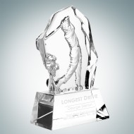 Male Golfer Engraved Optic Crystal Action Award