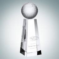 Engraved Optic Crystal Golf Ball with Tall Base