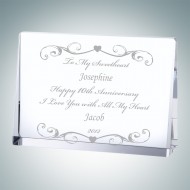 Engraved Optic Crystal Romantic Rectangle Plaques