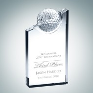 Engraved Optic Crystal Golf Pinnacle Award