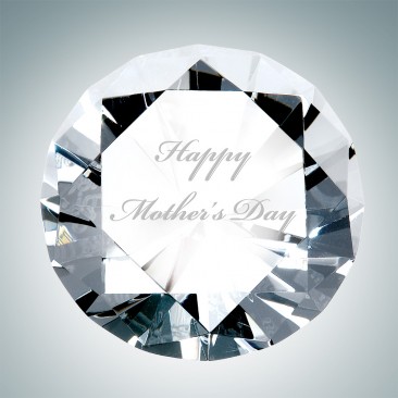 Diamond Engraved Optical Crystal Mother's Day Keepsake