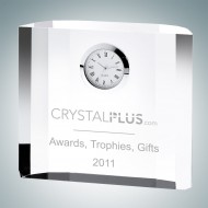 Fantasy Block Engraved Optical Crystal Clocks