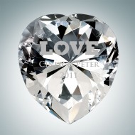Now & Forever Clear Diamond Heart Engraved Optical Crystal Keepsake
