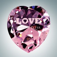 Now & Forever Pink Diamond Heart Engraved Optical Crystal Keepsake