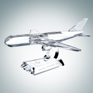 Engraved Optic Crystal Airplane