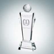 Engraved Optic Crystal Golf Conqueror Award