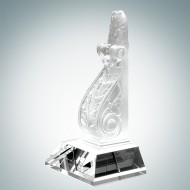 Engraved Optical Crystal Executive Bookend Award