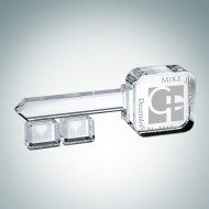 Engraved Optic Crystal Key to Success