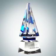 Optical Crystal Blue Spire Award