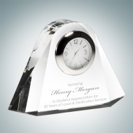 Over the Rainbow Engraved Optic Crystal Clock