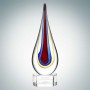 Art Glass Yellow Teardrop Award - Sm