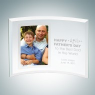 Curved Vertical Jade Glass Silver Father's Day Photo Frames