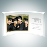Jade Glass Graduation Curved Horizontal Gold Photo Frames