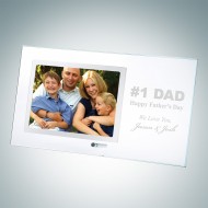 Horizontal Stainless Father's Day Photo Frame with Silver Pole