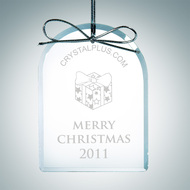 Engraved Clear Glass Premium Arch Christmas Tree Ornament