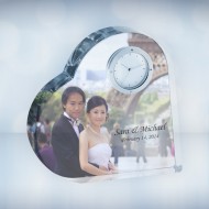 Heart Keepsake Personalized Photo Optical Crystal Clocks