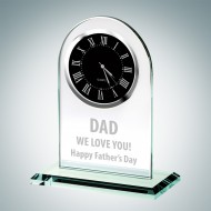Father's Day Black Roman Engraved Jade Crystal Arch Clock
