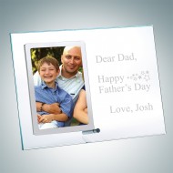 Vertical Stainless Father's Day Photo Frame with Silver Pole