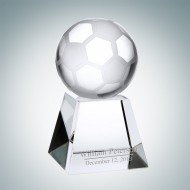 Optical Crystal Soccer Ball with Engraved Short Base