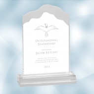 Clear Frosted White Cap Edge Acrylic Award