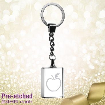 Pre-etched Apple Rectangle Keychain