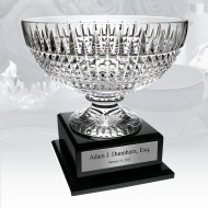Waterford Limited Edition Lismore Diamond Footed Bowl w/ Personalized Wood Base