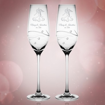 Barski Sparkle Champagne Flute Pair, 7oz