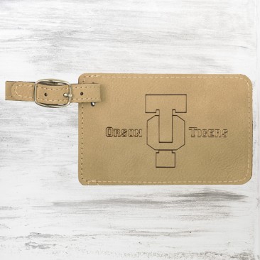 Light Brown Leatherette Luggage Tag