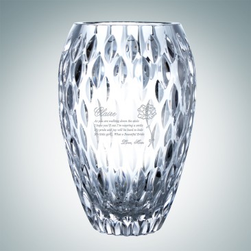 Clear Nautilus Vase | Hand Cut