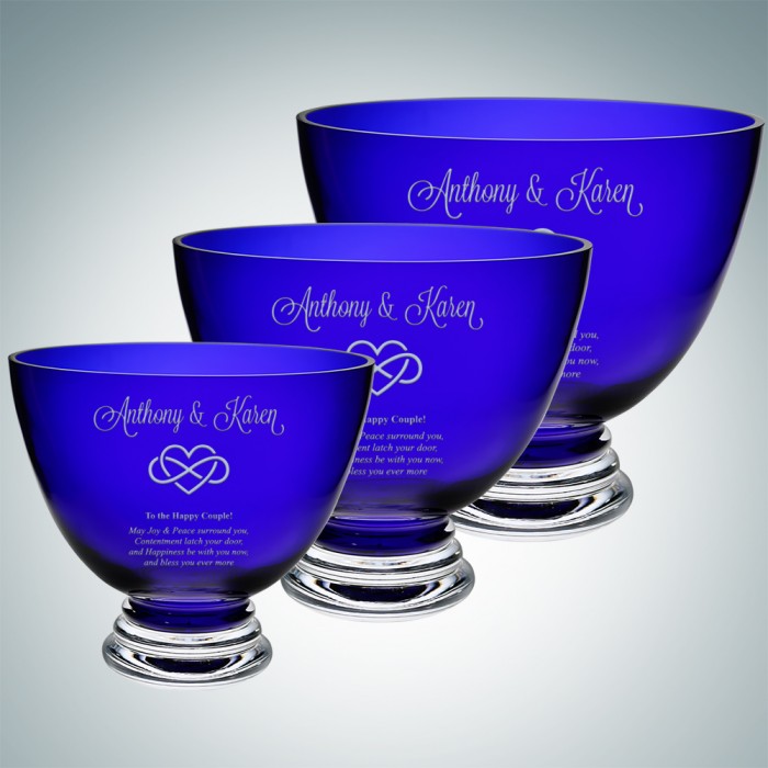 Cobalt Blue Footed Glass Bowl