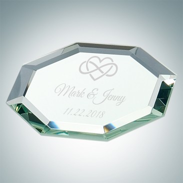 Octagon Jade Glass Mirror Coaster