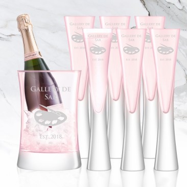 LSA MOYA Blush Pink Champagne Serving 7pc Set
