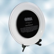 White/Black Acrylic Award Plate with Stand