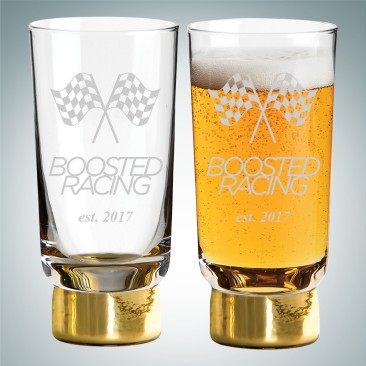 Sagaform Gold Club Beer Glasses Pair, 11.2oz