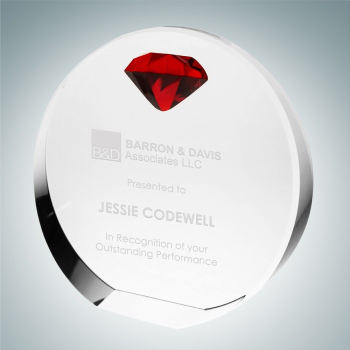 Circle Award with Red Diamond Ac