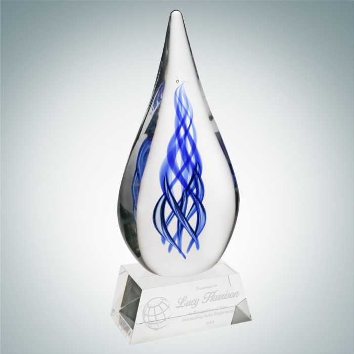 Art Glass  Ocean River Award wit