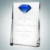 Vertical Rectangle Plaque with Blue Diamond Accent 