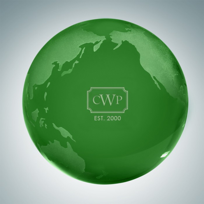 Green Globe Paperweight