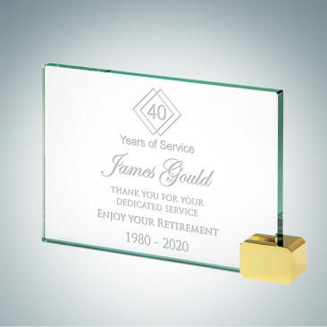Jade Achievement Award with Brass Rectangle