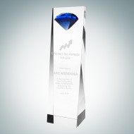 Embedded Blue Diamond Crystal Award